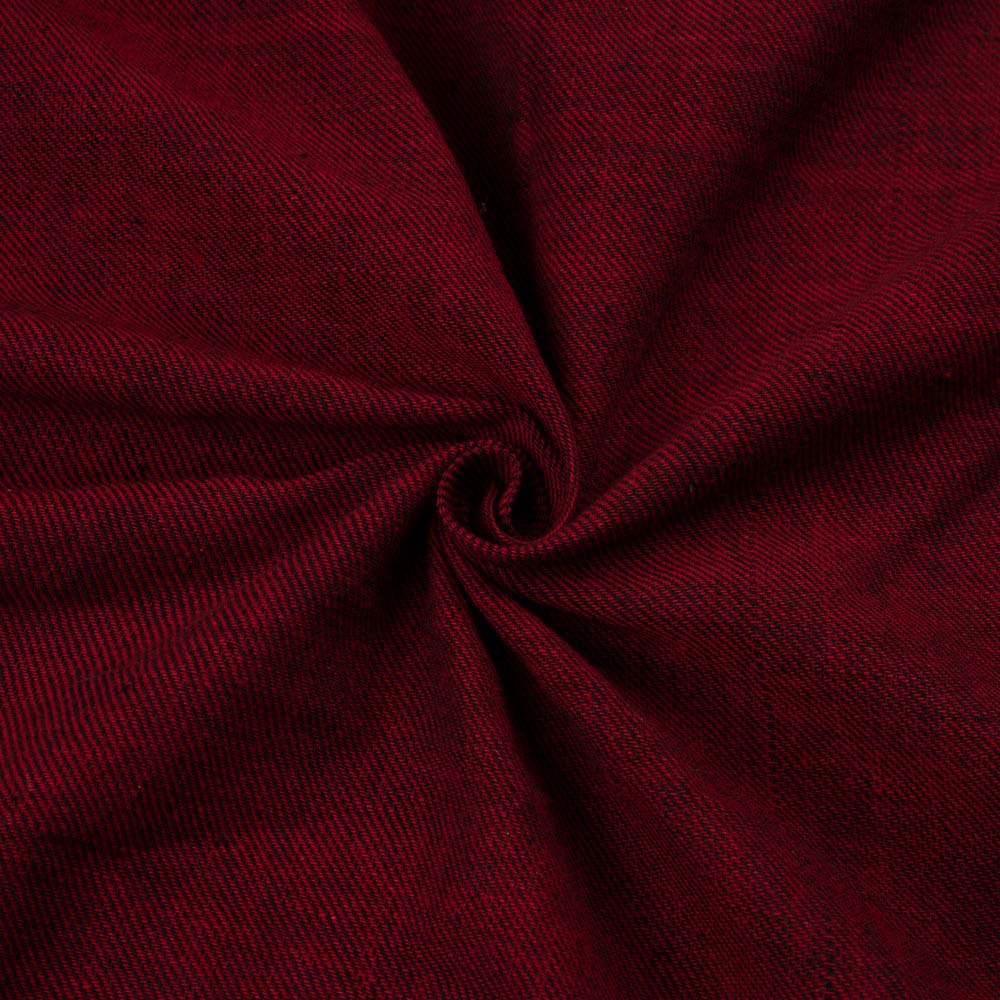 DENIM TWILL RED PURE COTTON 117 GSM HANDWOVEN FABRIC