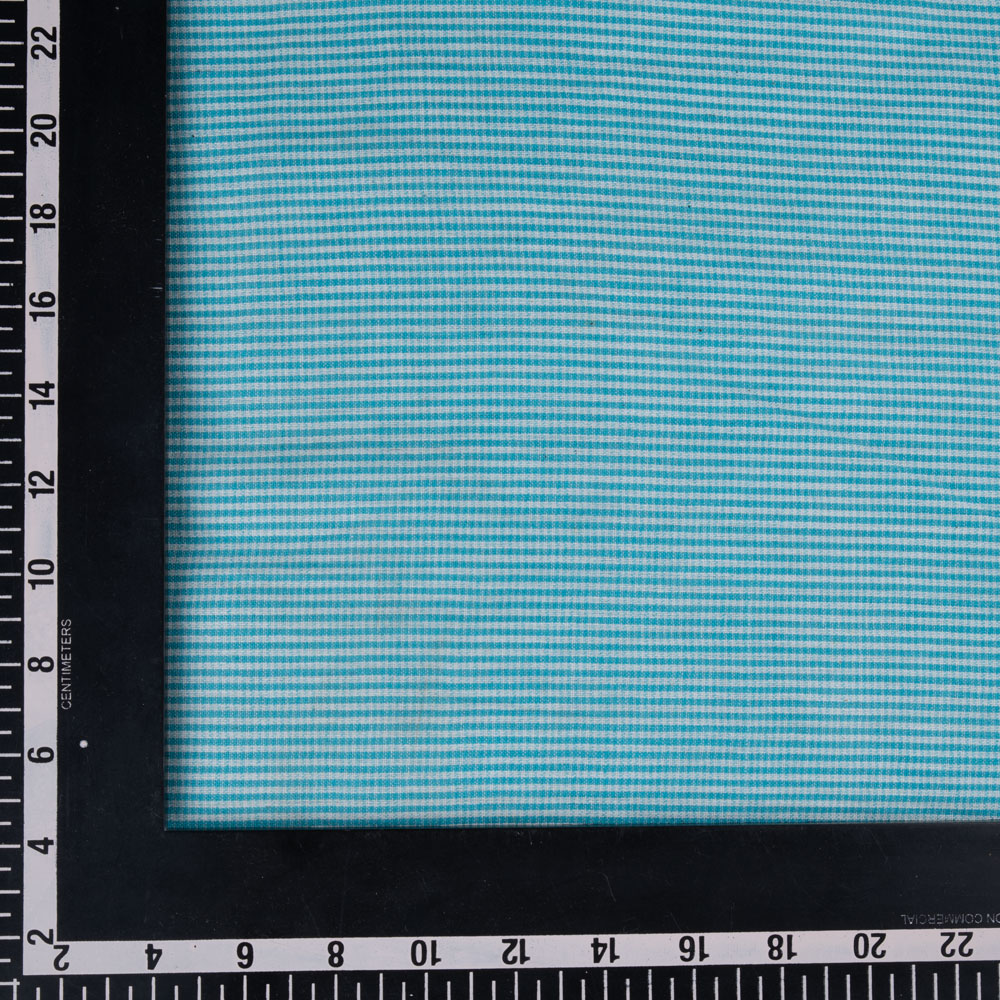 STRIPE BLUE PURE COTTON 98 GSM HANDWOVEN FABRIC