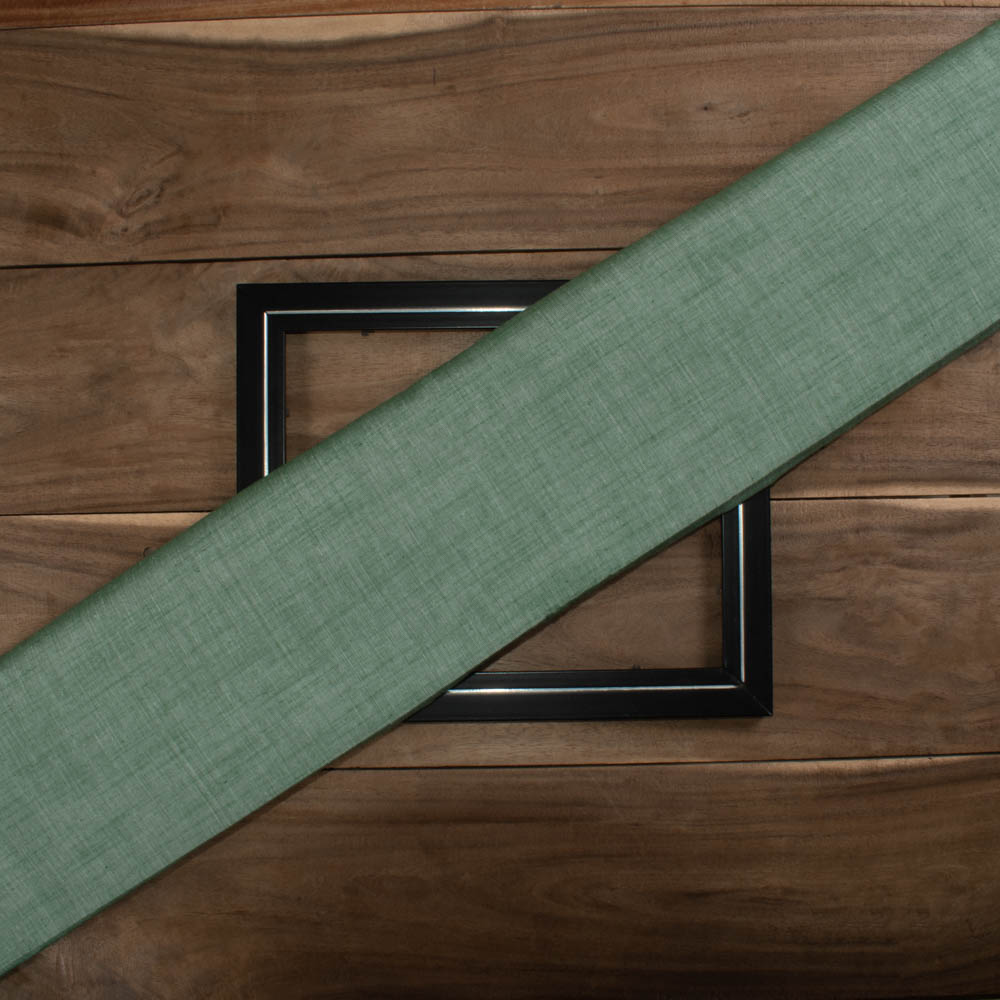 Chambray Green Pure Cotton Handwoven Fabric
