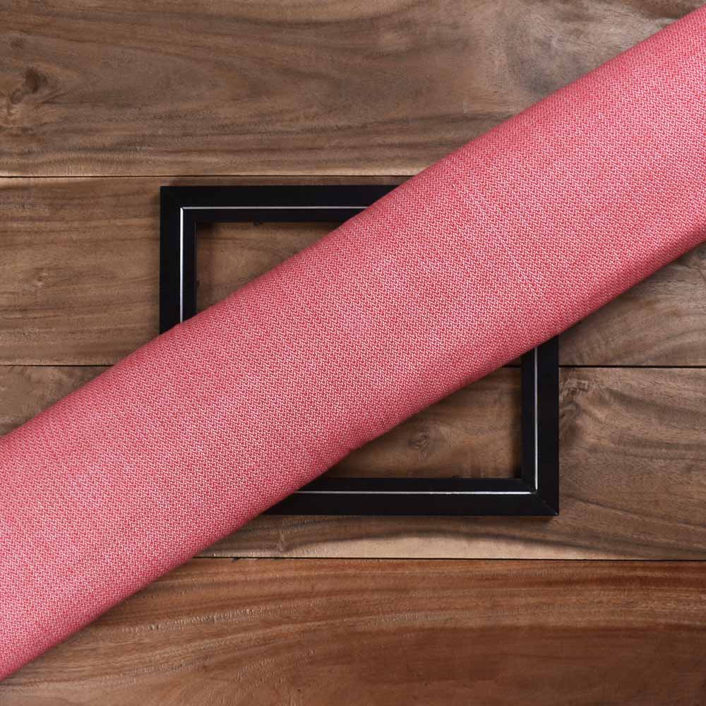 Herringbone Orange Pure Cotton 100 GSM Handwoven Fabric