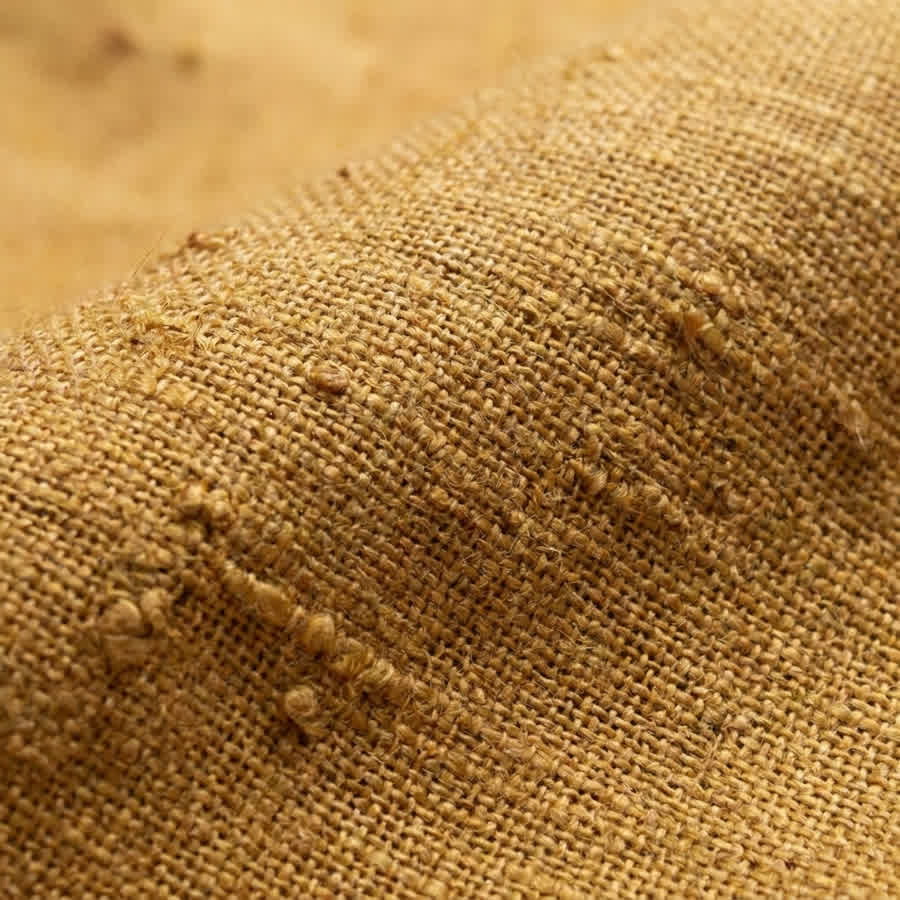 Close up of handwoven cotton fabric texture