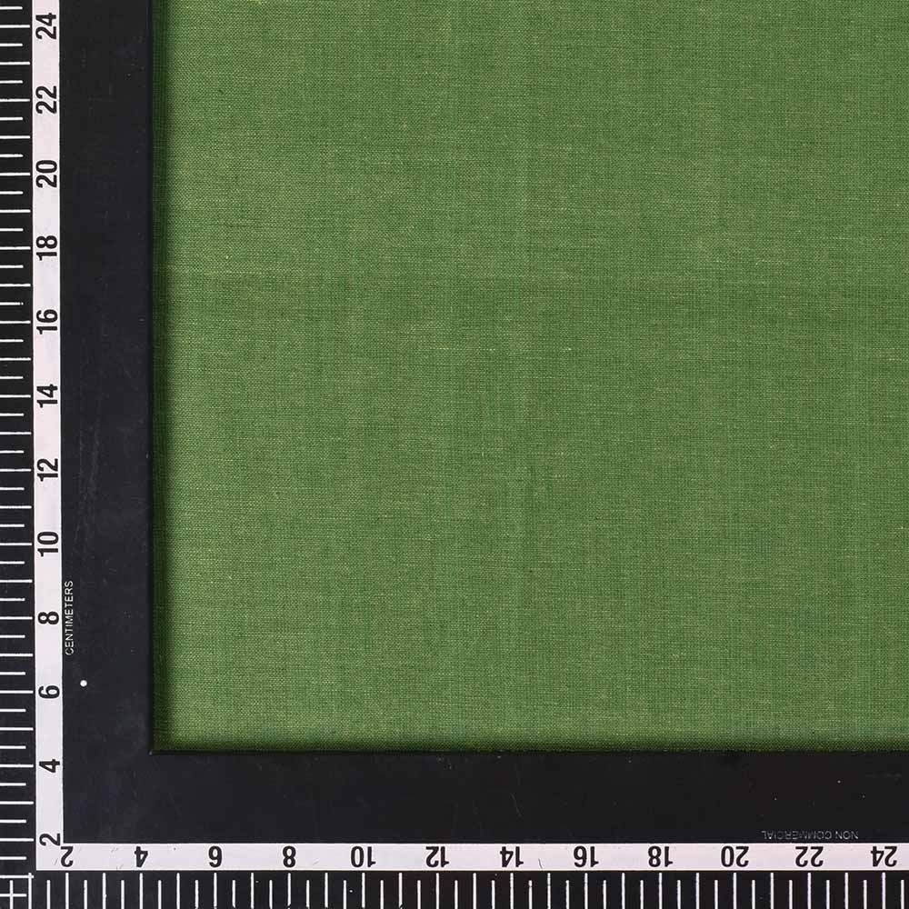 SOLID GREEN CROSS COLOR PURE COTTON 85 GSM HANDWOVEN FABRIC