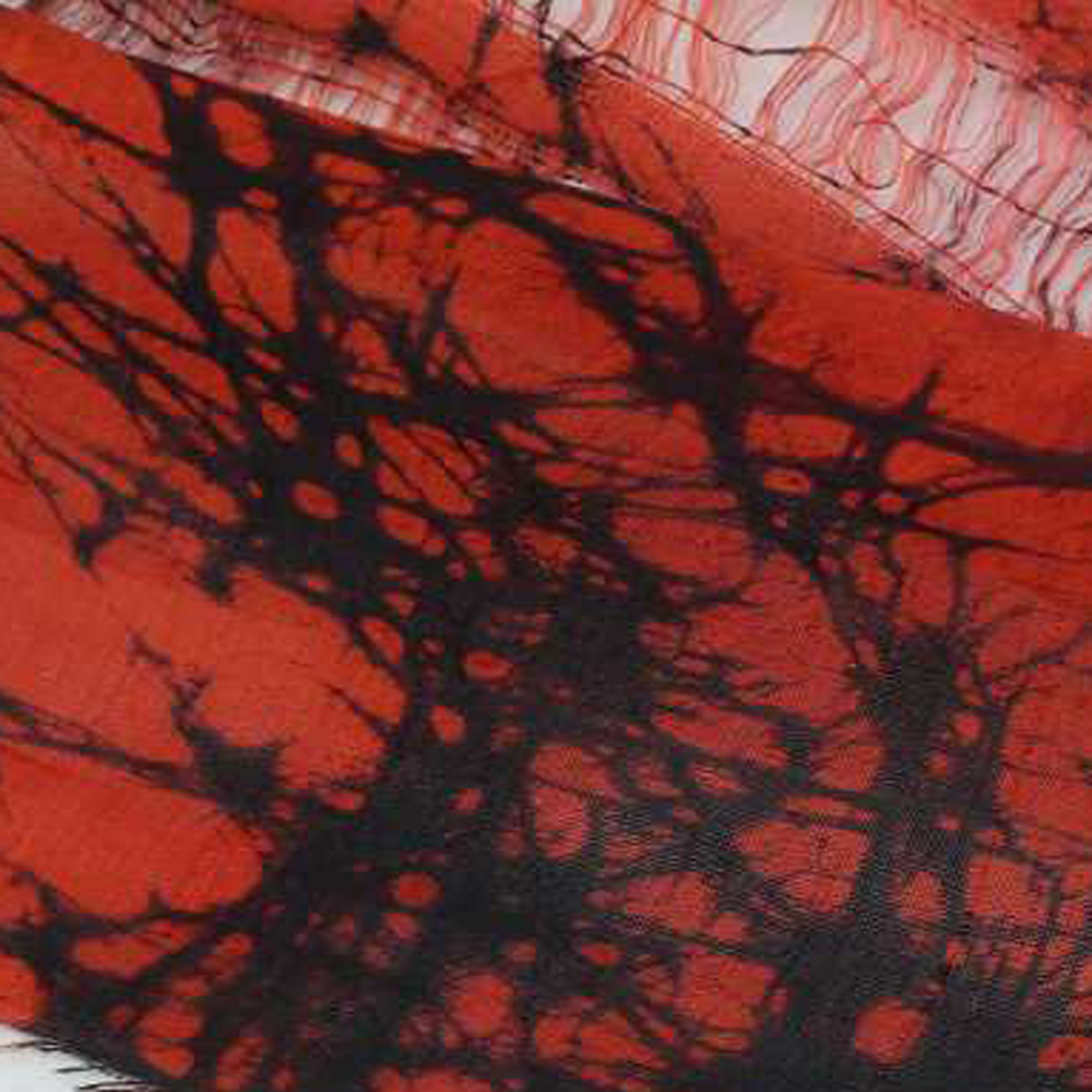 Abstract Orange Batik 54 GSM Mulberry Silk Fabric