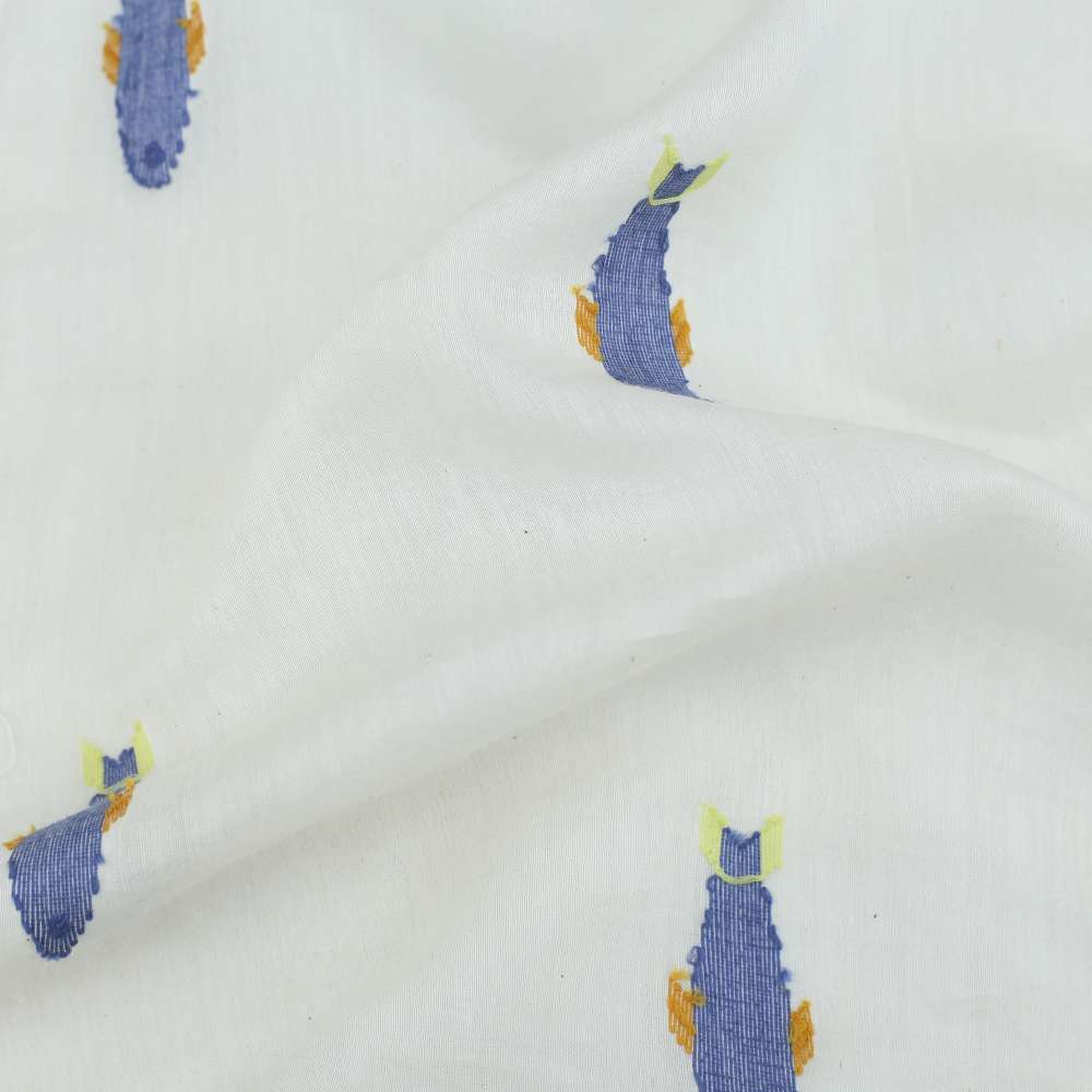 GEOMETRIC CREAM JAMDANI SILK COTTON BLEND 43 GSM FABRIC 64