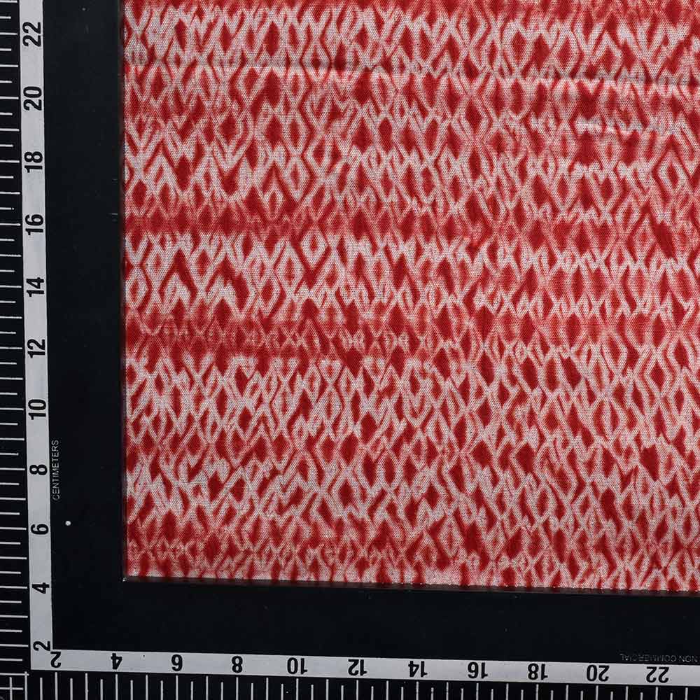 ABSTRACT RED & WHITE SHIBORI MERCERISED COTTON 70 GSM FABRIC