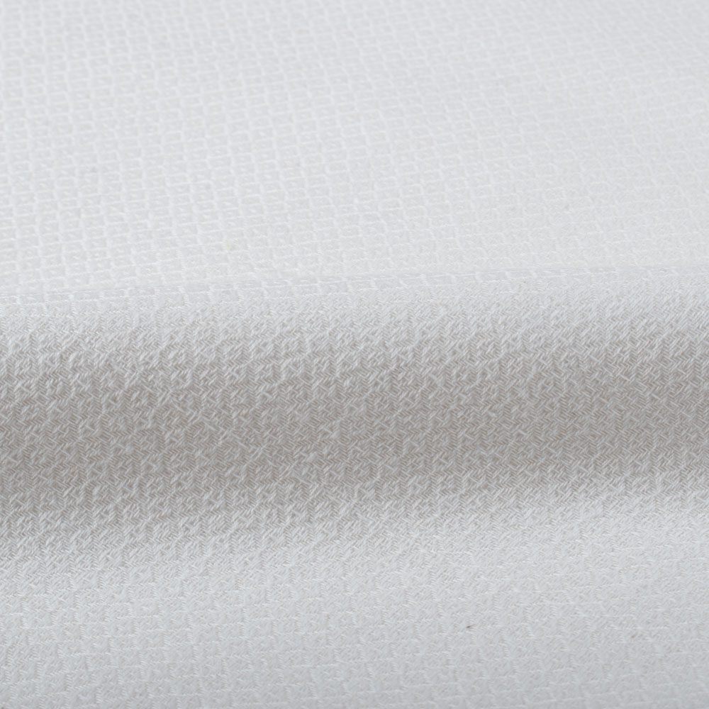 White Jacquard Mercerised Cotton 94 GSM Fabric