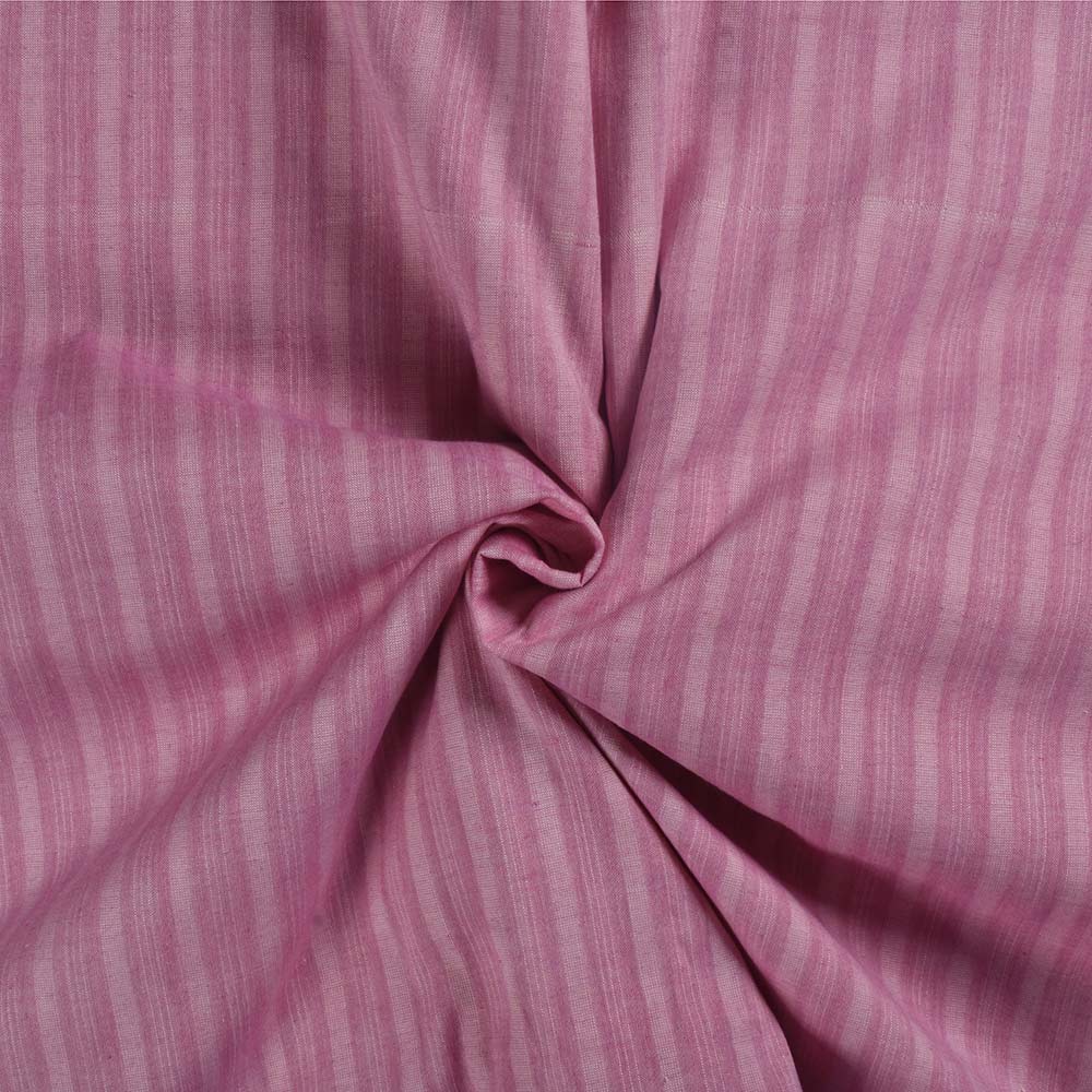 Stripe Baby Pink Pure Cotton 85 GSM Handwoven Fabric