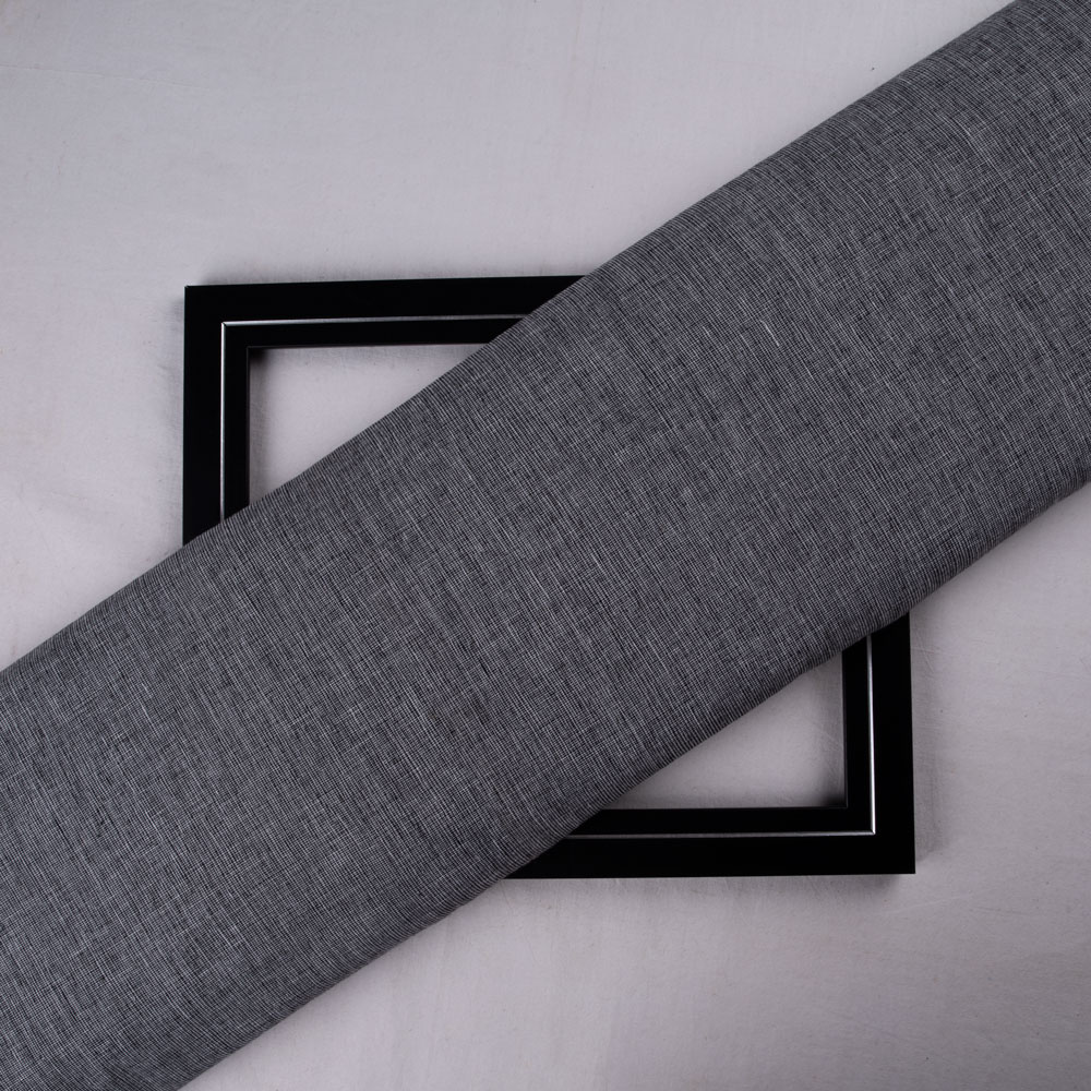 Chambray Grey Pure Cotton 103 GSM Handwoven Fabric