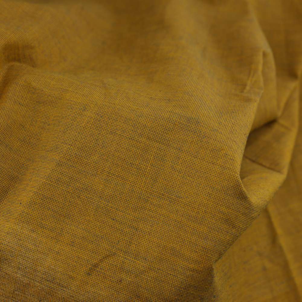 PLAIN MUSTARD PURE COTTON 195 GSM HANDWOVEN FABRIC 05