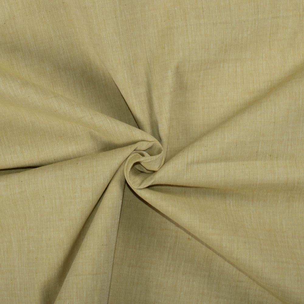 Chambray Yellow Pure Cotton Handwoven Fabric
