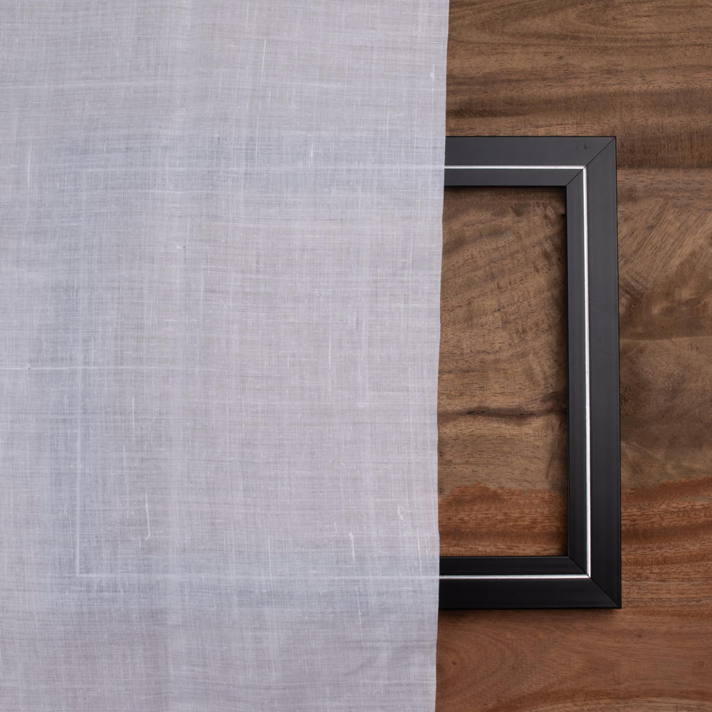 WHITE KHADI HANDSPUN & HANDWOVEN 56 GSM MUSLIN FABRIC - BLEACHED & DYEABLE