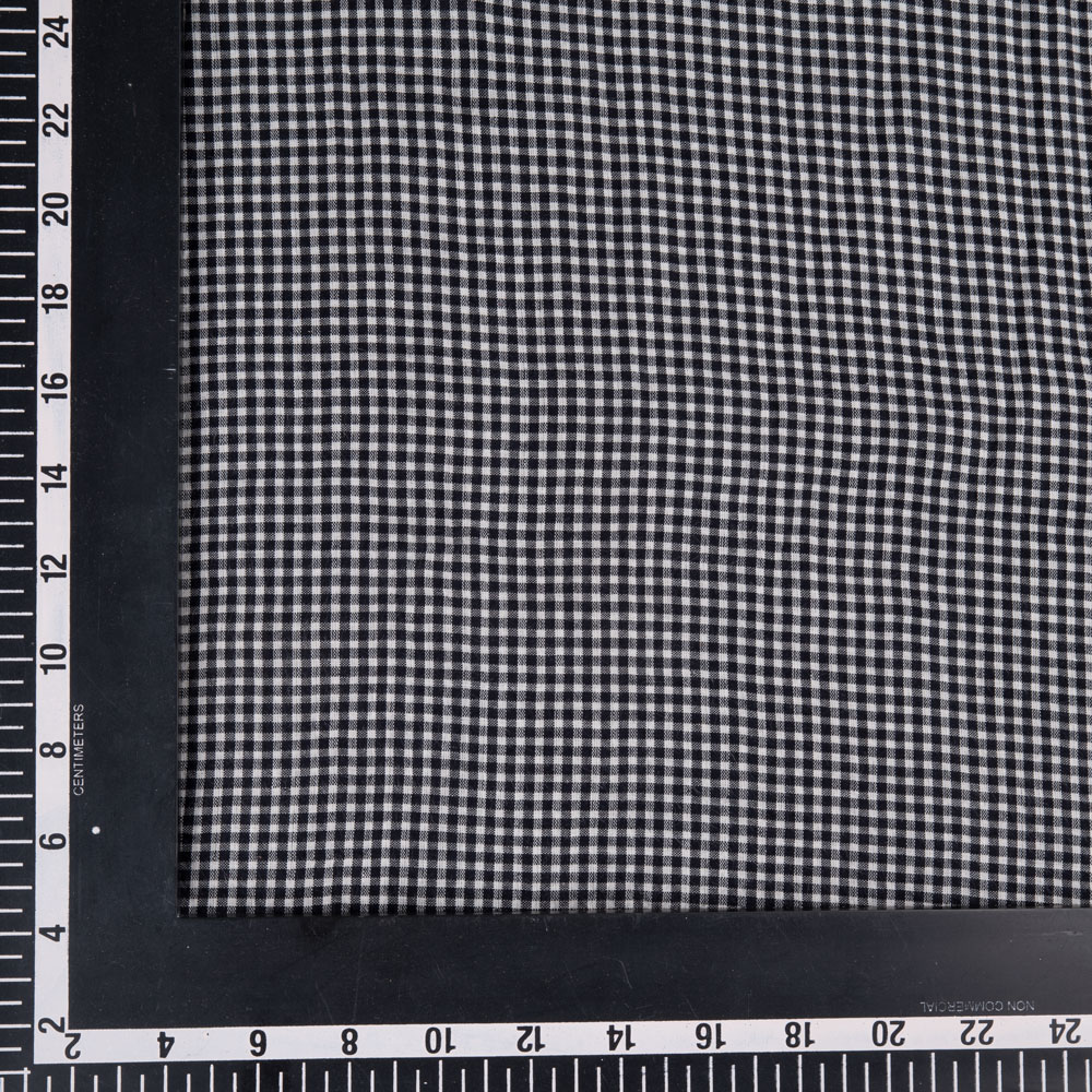 CHECK BLACK & WHITE PURE COTTON 80 GSM HANDWOVEN FABRIC 278
