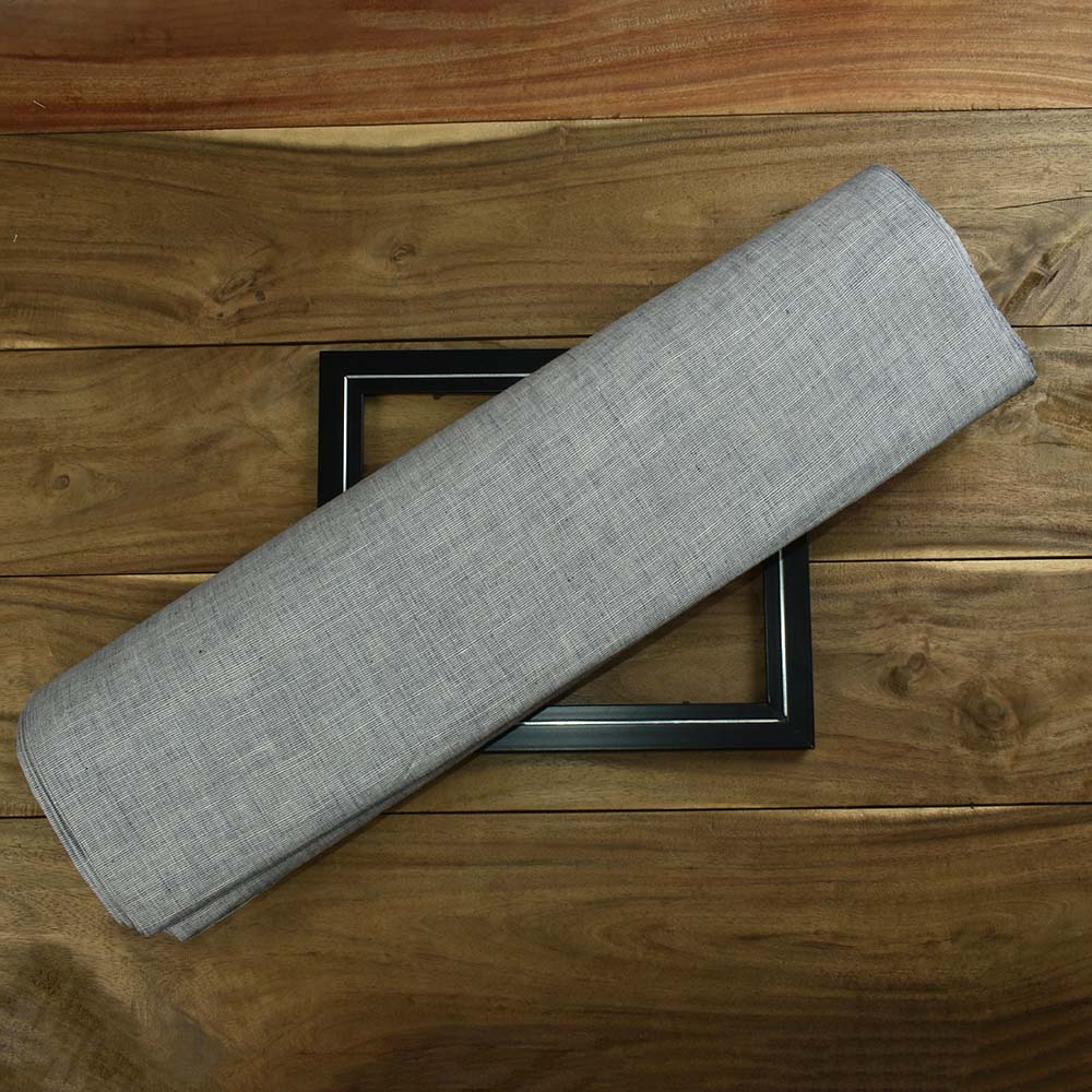 Chambray Grey Khadi Cotton 113 GSM Handwoven Fabric