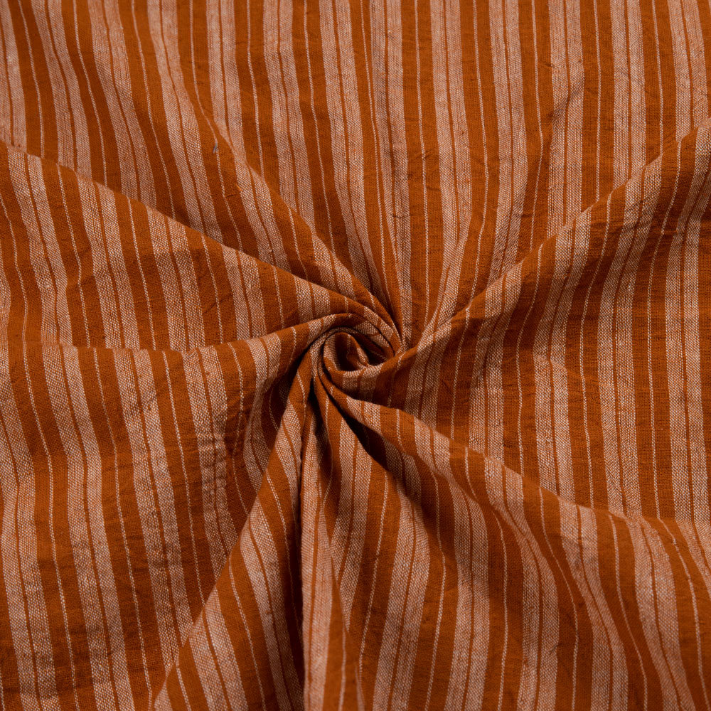 Stripe Brown Pure Cotton 88 GSM Handwoven Fabric 162