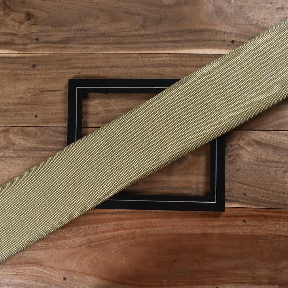 Check Yellow Pure Cotton 93 GSM Handwoven Fabric