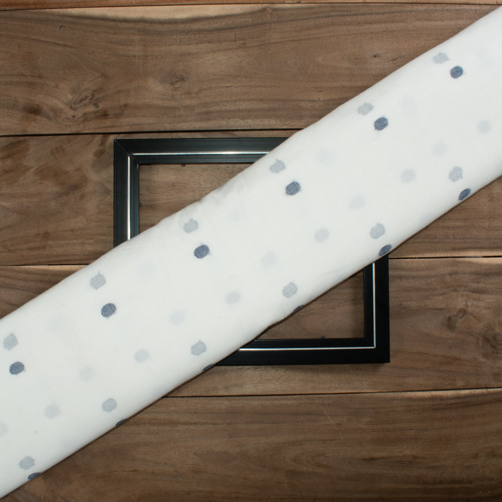 Geometric Creme Jamdani Pure Cotton 55 GSM Fabric 103