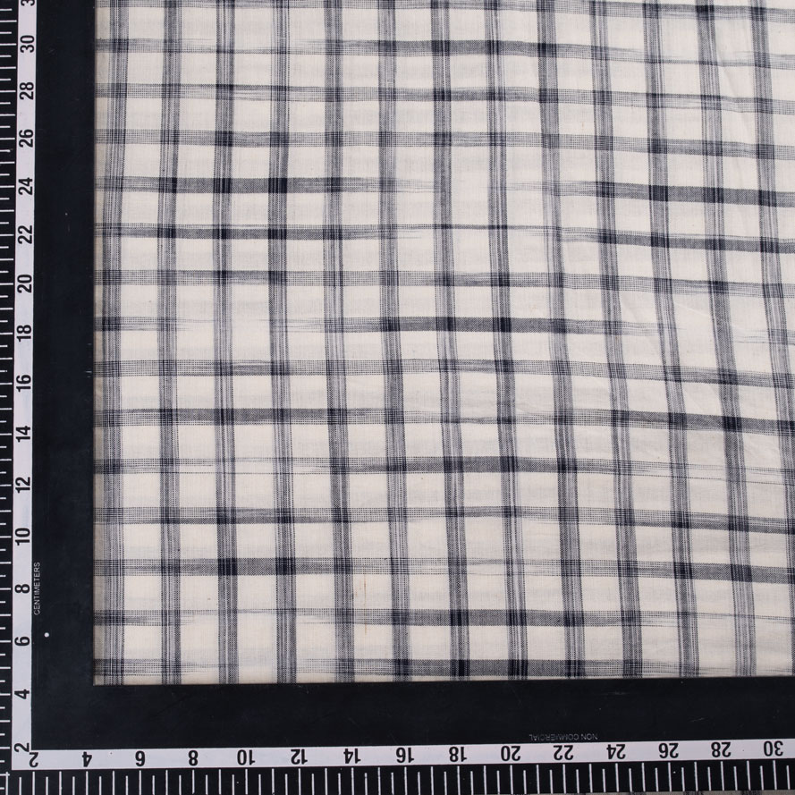 CHECK WHITE YARN TIE DYE 78 GSM COTTON FABRIC