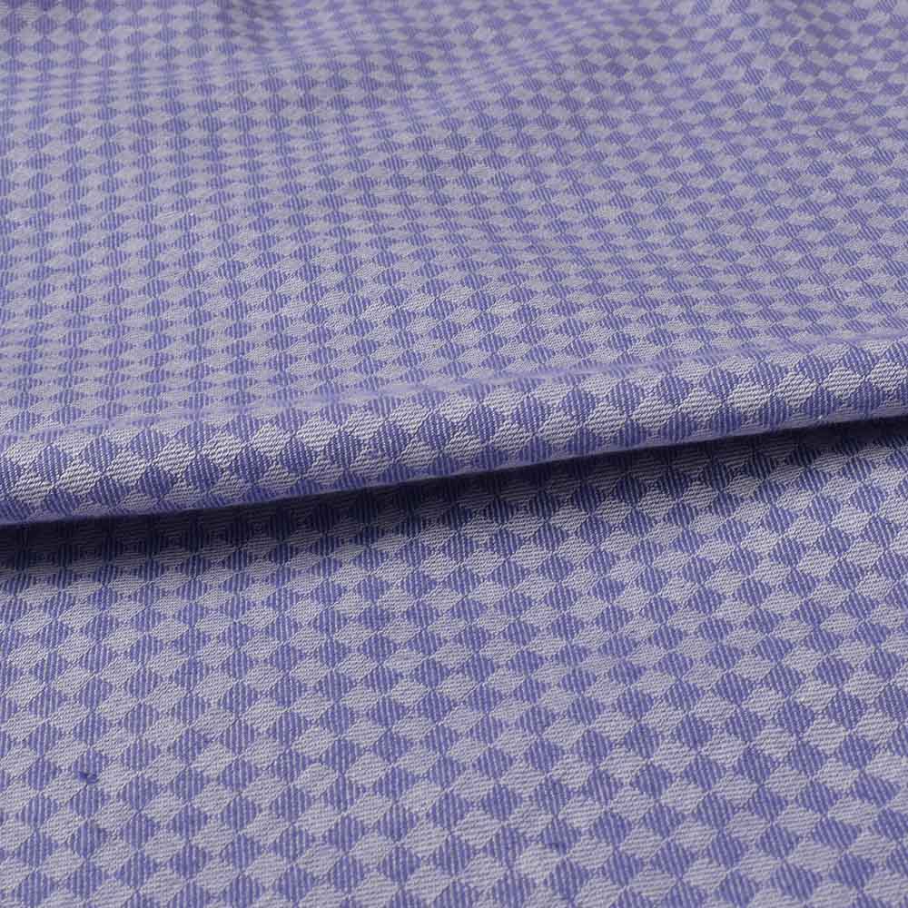 CHECK TWILL WHITE BLUE PURE COTTON 105 GSM HANDWOVEN FABRIC