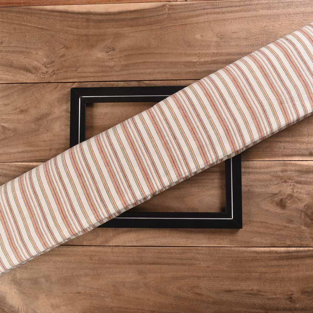 Stripe Multicolour Pure Cotton 108 GSM Handwoven Fabric