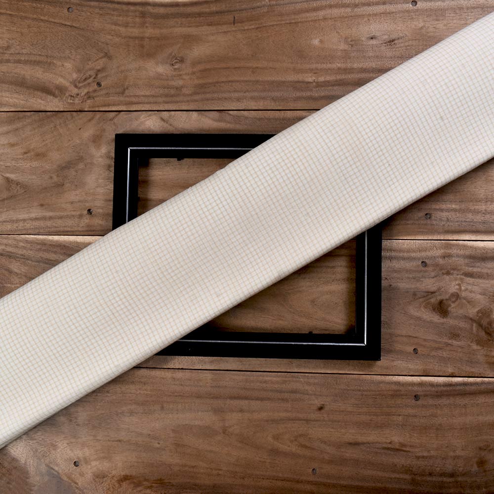 Check Cream and White Pure Cotton 56 GSM Handwoven Fabric