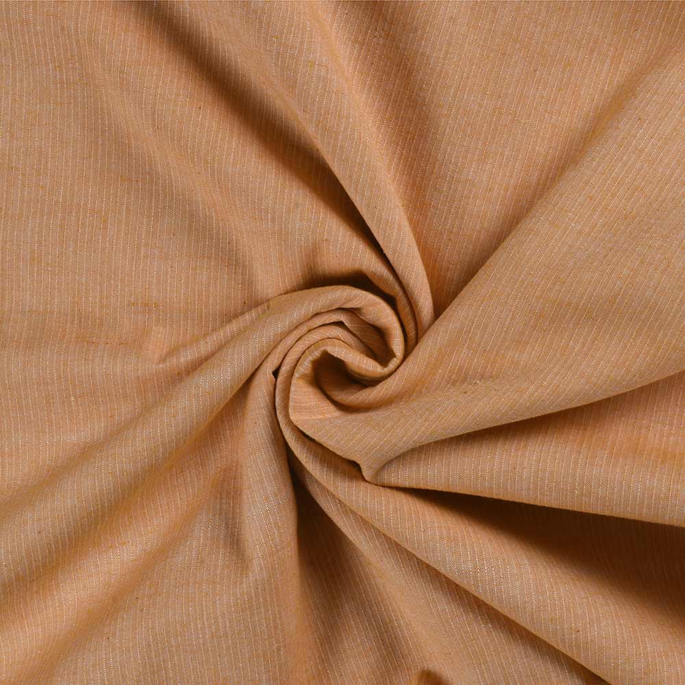 Stripe Orange Pure Cotton 100 GSM Handwoven Fabric