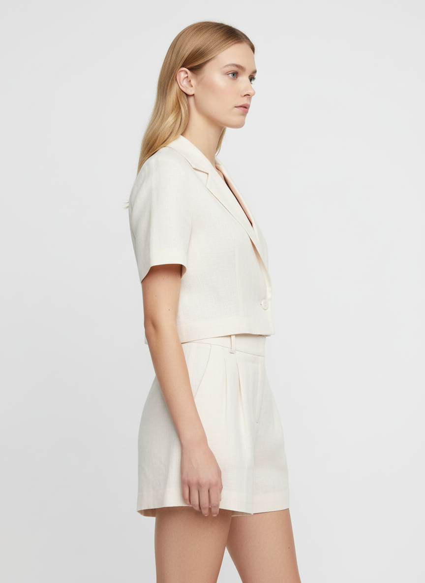Open Lapel Top & Shorts Co-ord Set