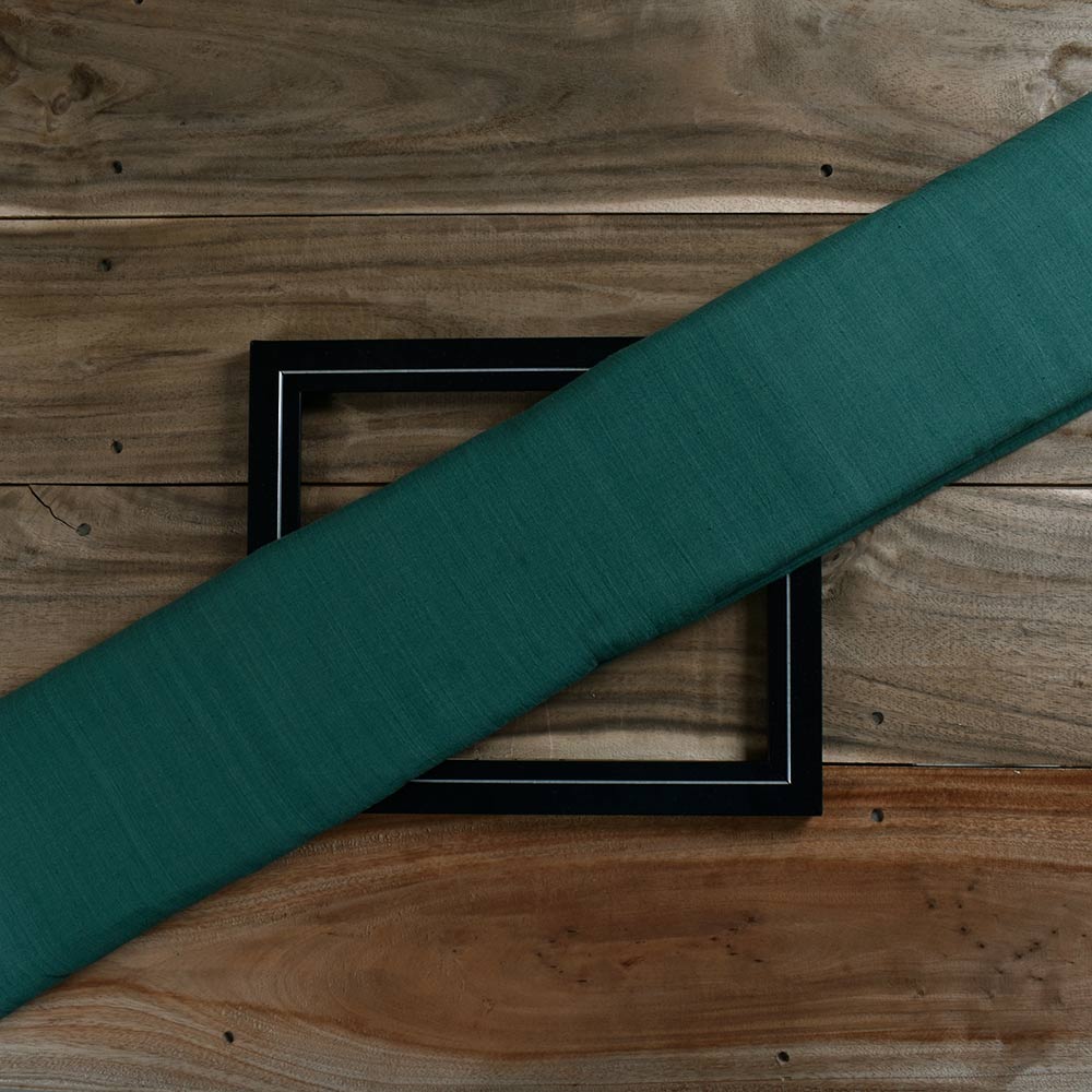 Chambray Dark Green Khadi Cotton 105 GSM Handwoven Fabric 11
