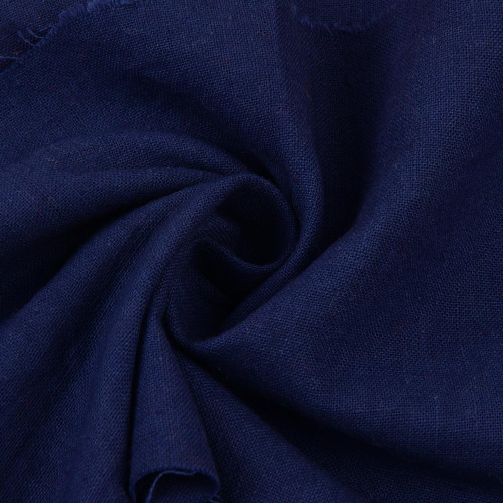 Plain Blue Khadi 122 GSM Fabric - Handspun & Handwoven