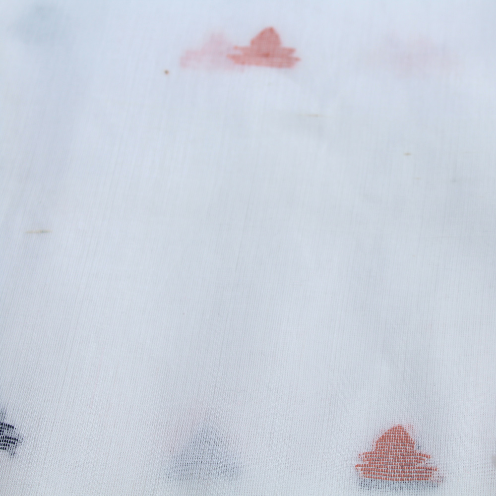 GEOMETRIC WHITE JAMDANI PURE COTTON 55 GSM FABRIC