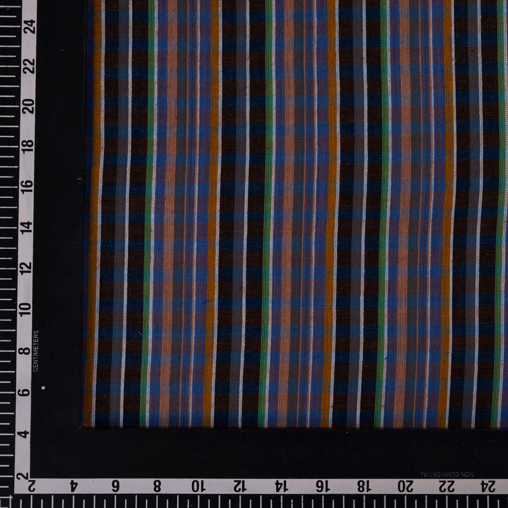 CHECK MULTICOLOUR PURE COTTON 100 GSM HANDWOVEN FABRIC