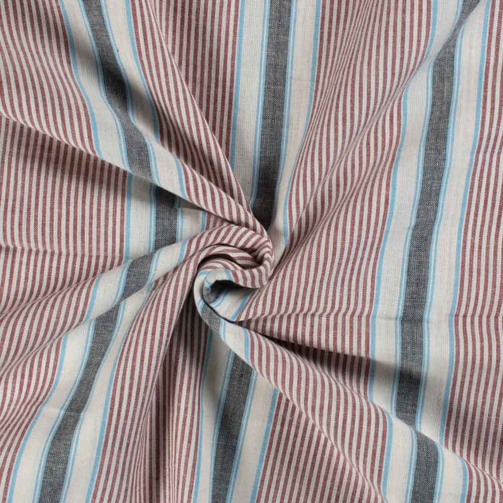 Multicolour Stripe Pure Cotton 90 GSM Handwoven Fabric 415