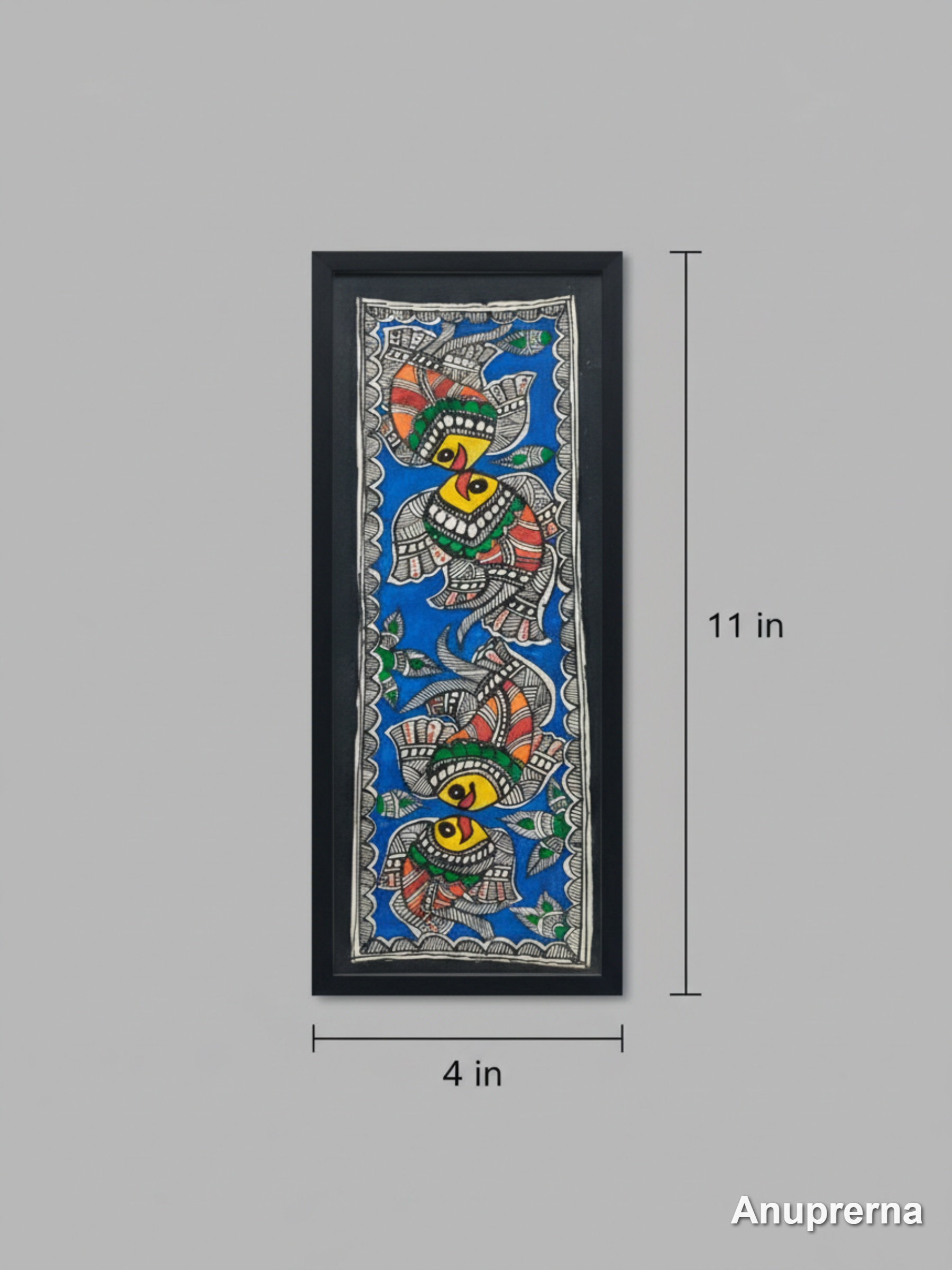 Fishes Call Madhubani Wall Art Decor