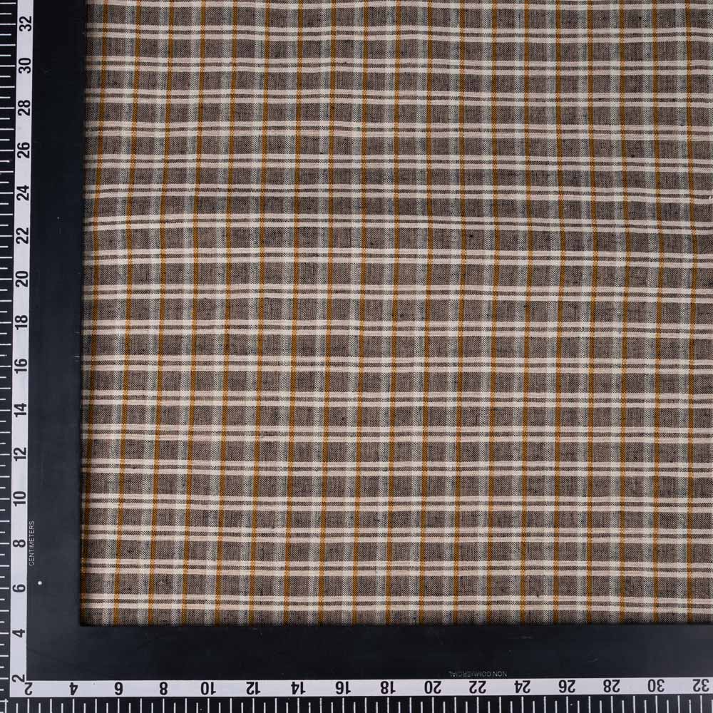 CHECK BLACK PURE COTTON 115 GSM HANDWOVEN FABRIC