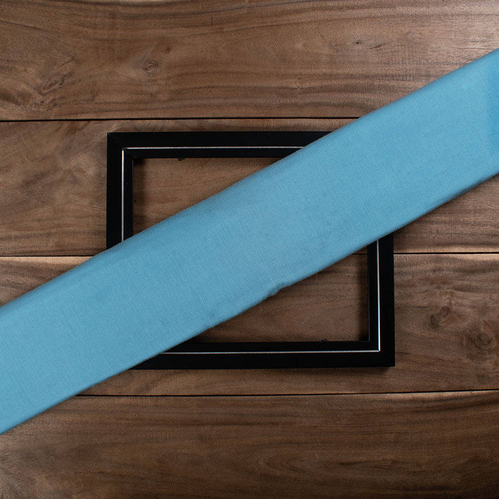 SOLID SATIN TWILL BLUE PURE COTTON 102 GSM HANDWOVEN FABRIC