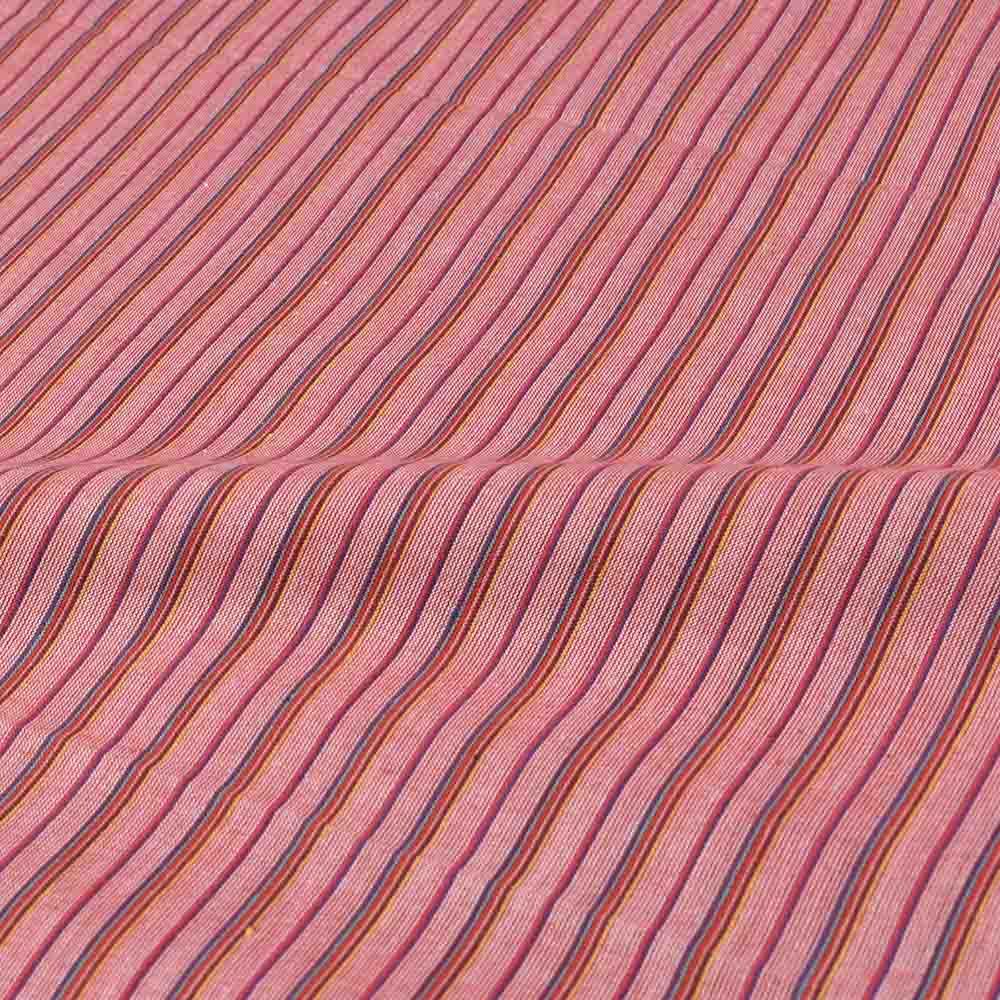 STRIPE RED PURE COTTON 83 GSM HANDWOVEN FABRIC