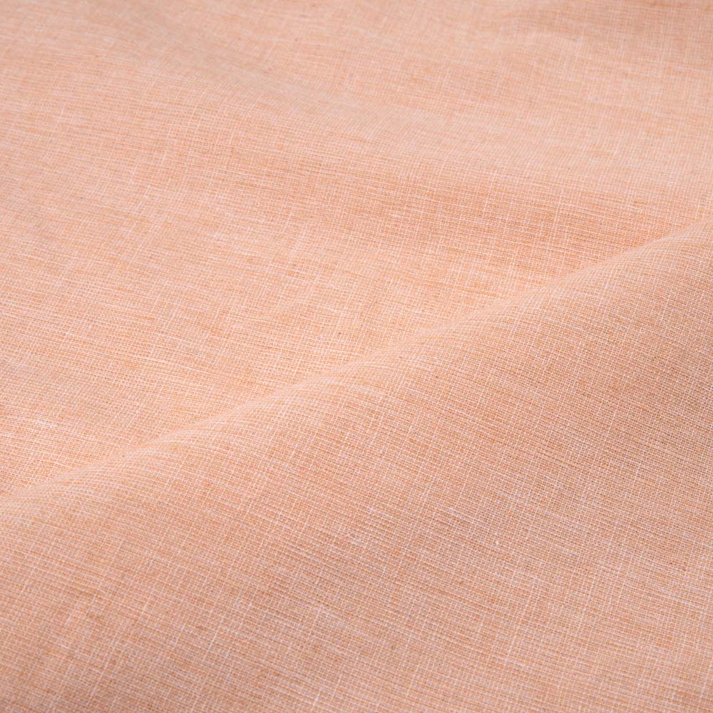 Chambray Peach Pure Cotton 104 GSM Handwoven Fabric