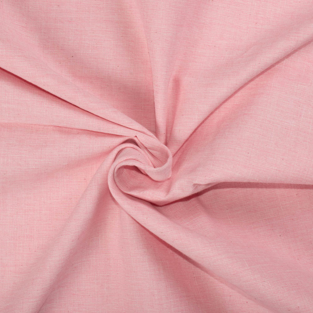 Chambray Baby Pink Pure Cotton 90 GSM Handwoven Fabric 