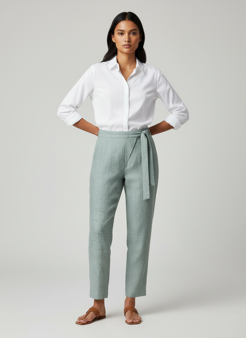 Tie-Up Waist-Band Trouser