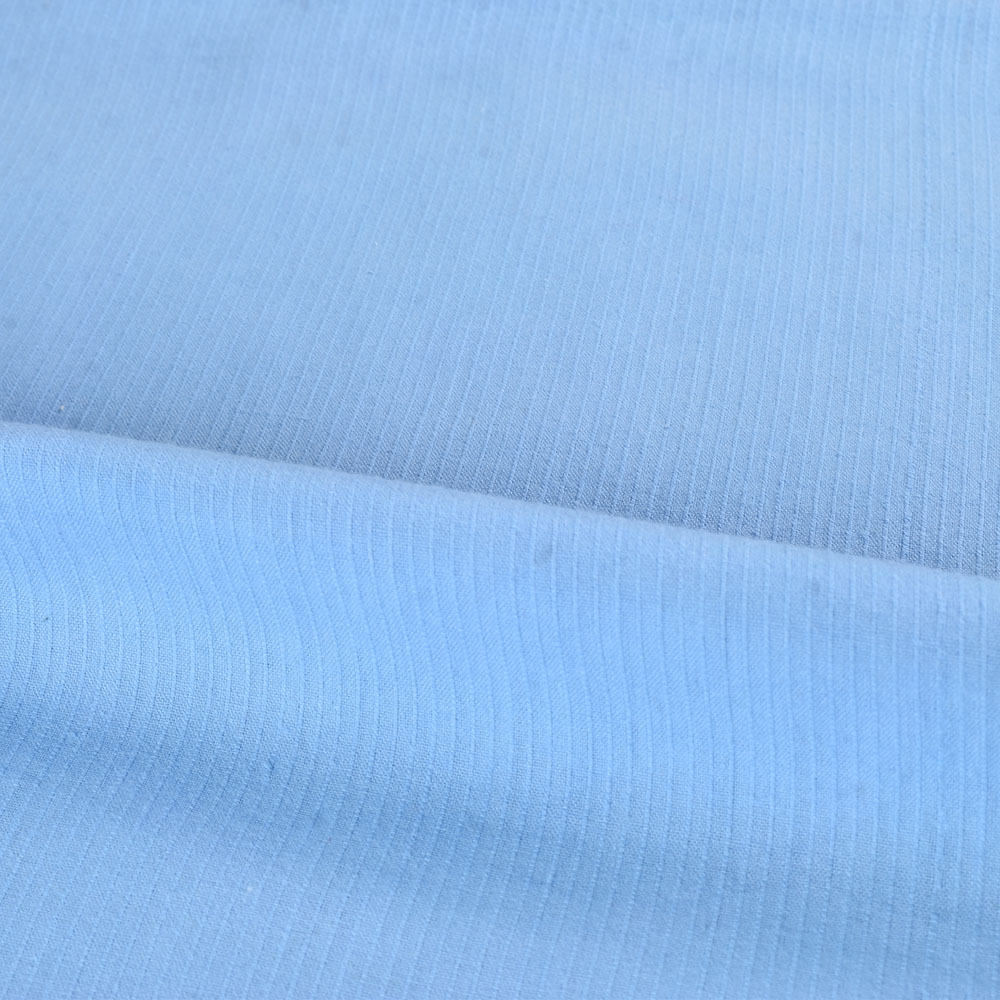 STRIPE SKY BLUE PURE COTTON 77 GSM HANDWOVEN FABRIC 49