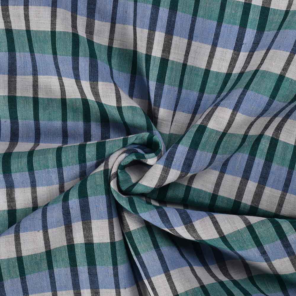 Check Multicolor Pure Cotton 95 GSM Handwoven Fabric 589