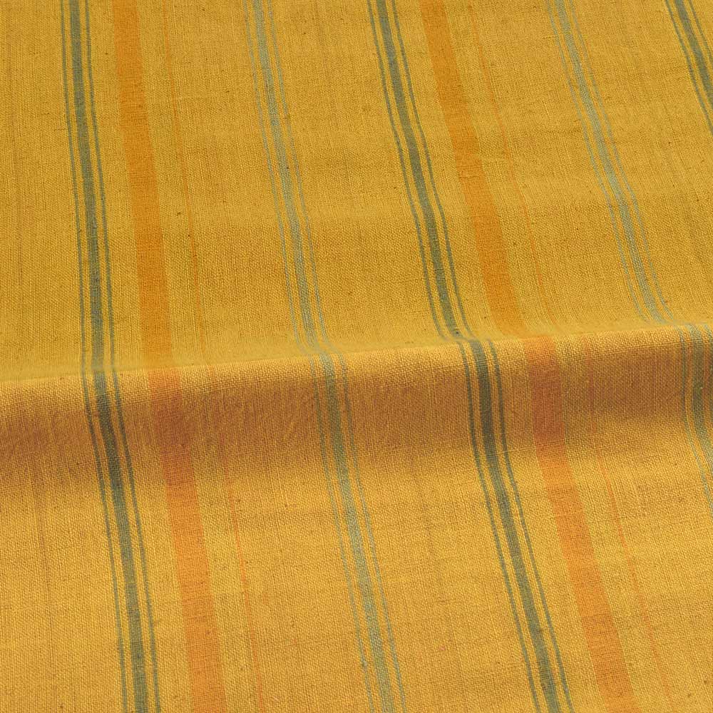 STRIPE ORANGE PURE COTTON 92 GSM HANDWOVEN FABRIC