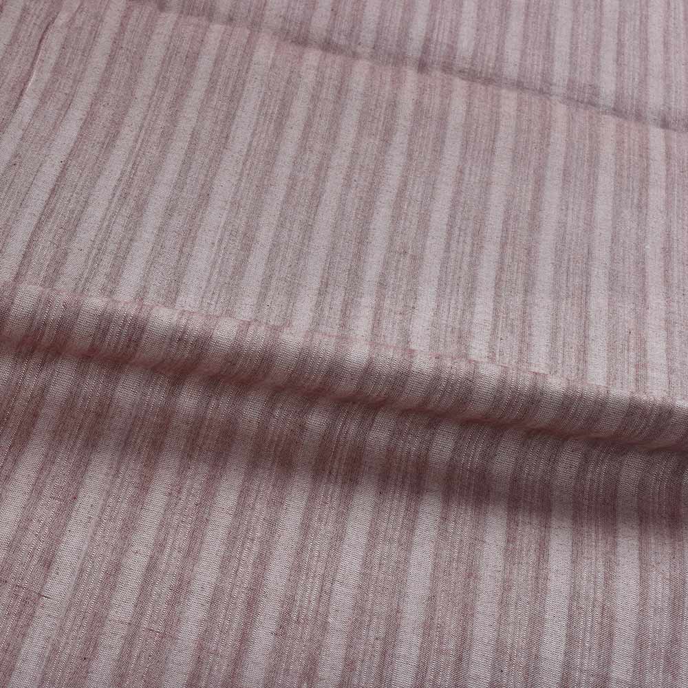 STRIPE BROWN PURE COTTON 85 GSM HANDWOVEN FABRIC