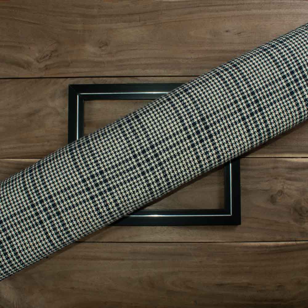 Check Cream Black Pure Khadi 310 GSM Handwoven Fabric