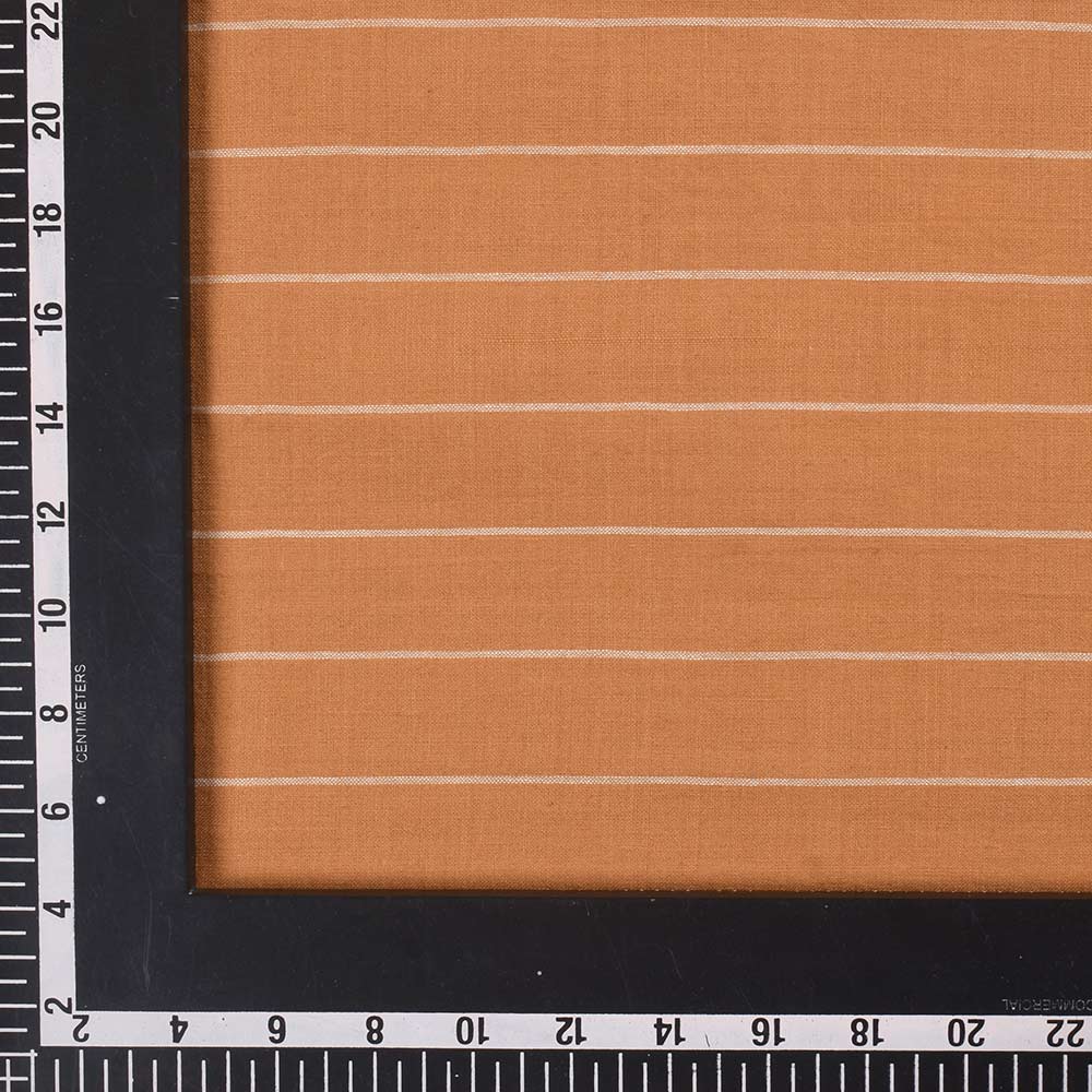 PINSTRIPE MUSTARD YELLOW PURE COTTON 87 GSM HANDWOVEN FABRIC