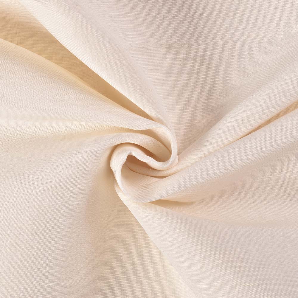 Plain White Linen And Cotton Blend 130 GSM Handwoven Fabric