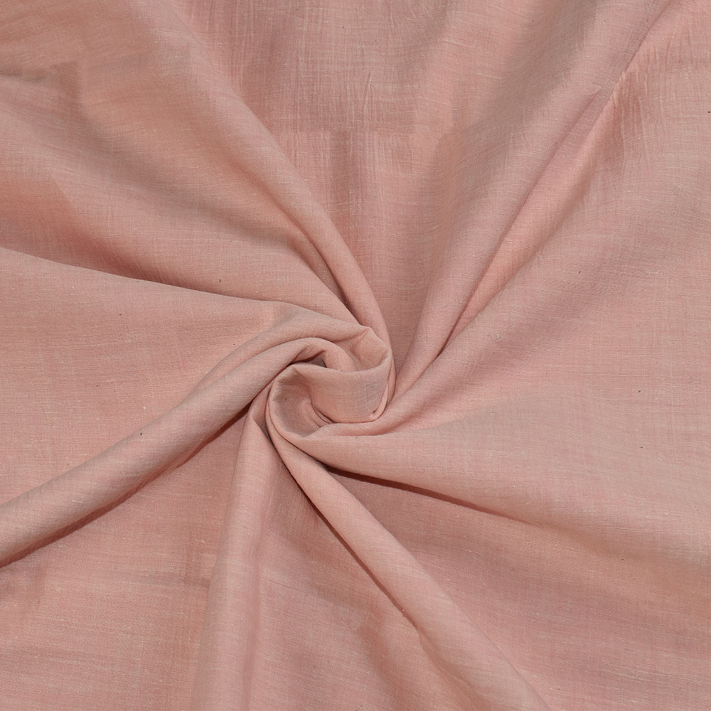 Chambray Peach Khadi Cotton 62 GSM Handwoven Fabric B25
