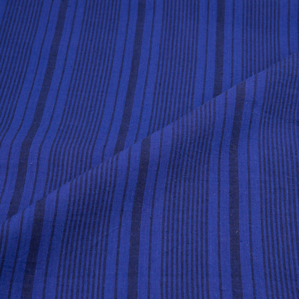 STRIPE VIOLET PURE COTTON 105 GSM HANDWOVEN FABRIC