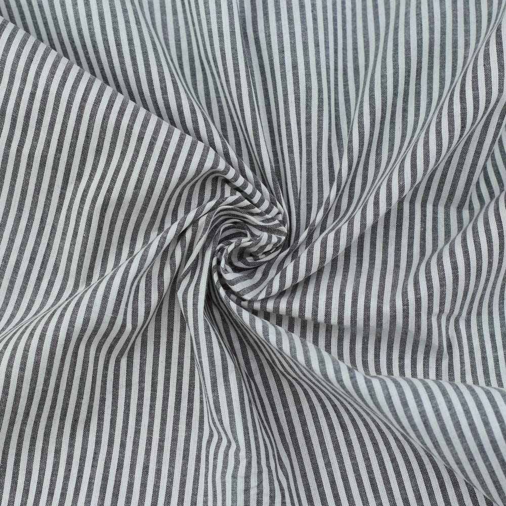Stripe Black & White Pure Cotton 87 GSM Handwoven Fabric G