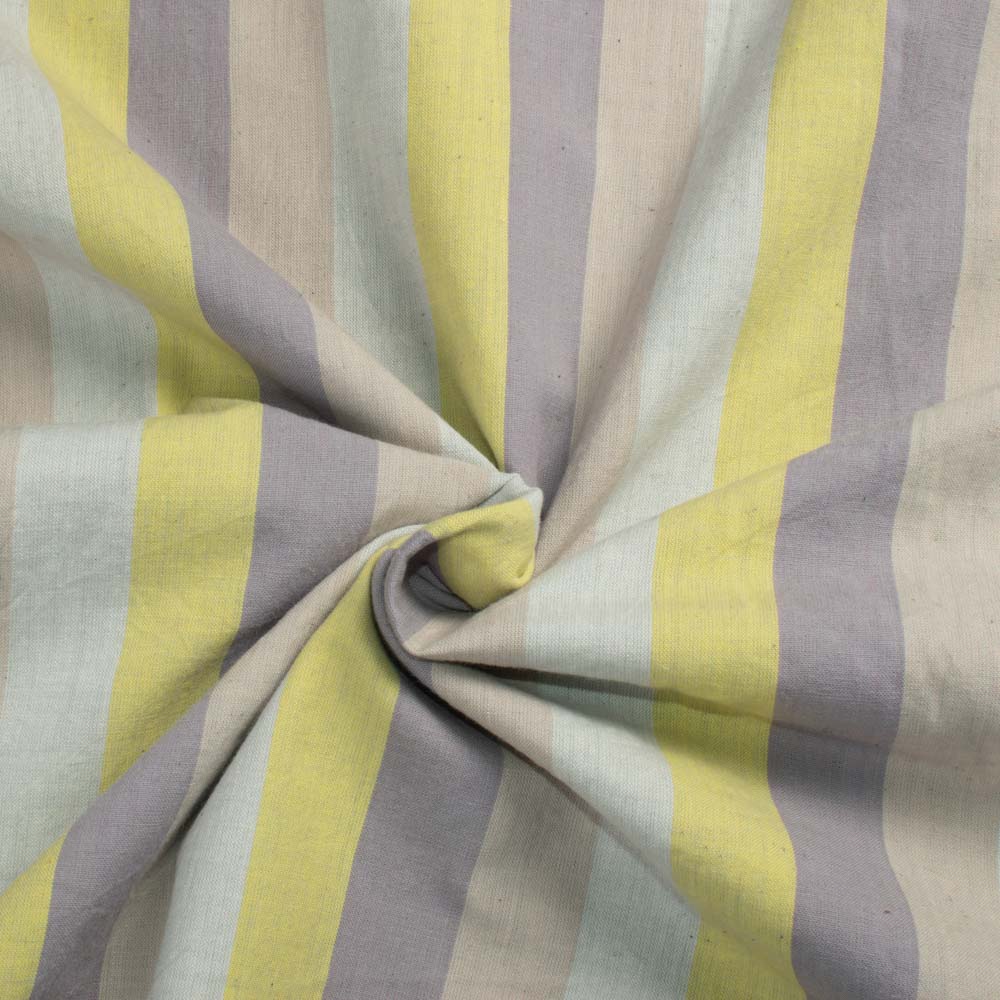 Stripe Multicolour Pure Cotton 134 GSM Handwoven Fabric