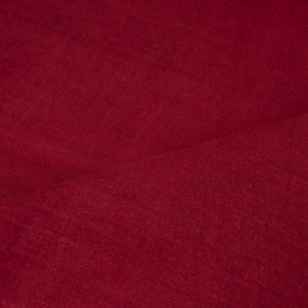 PLAIN RED KHADI COTTON 69 GSM HANDWOVEN FABRIC